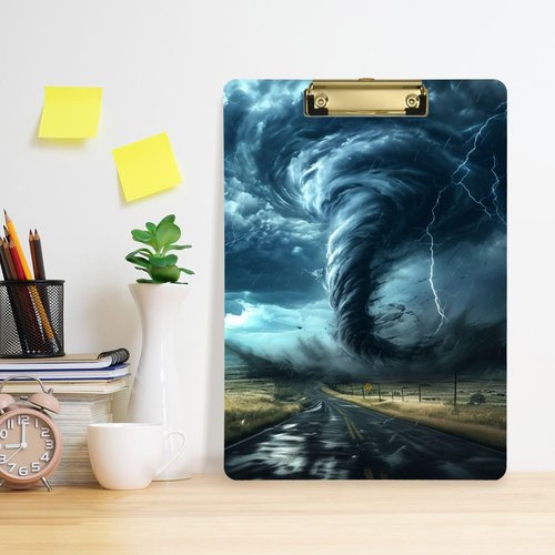Hezely Tornado A4 Acrylic Clipboard 9" x 12.5", Letter Size for Students, Teacher, Woman and Kids, Decorative Clipboard