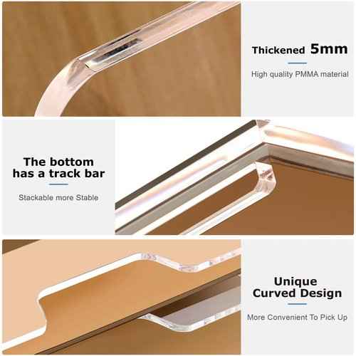 2 Pack- Stackable Paper Letter Tray, Enlarged A4 File Desk Organizer Acrylic Desk Organizers and Accessories Sorter Tray, Clear Workspace Office Supplies Organizers, 13.78inx9.25inx3.62in