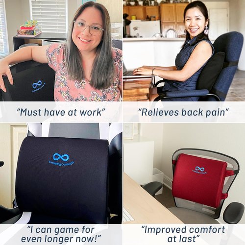 Everlasting Comfort Lumbar Support Pillow & Foot Rest Bundle for Office, Home, and Gaming - Ergonomic - Enhance Posture & Relieve Back Pain