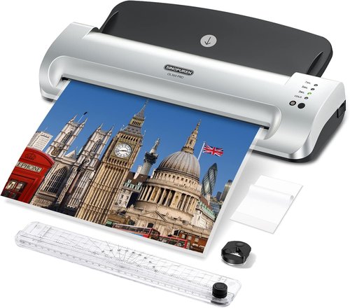 Skiennix 13-Inch Laminator Machine - Quick Warm-Up, Jam-Free ABS, Built-In Trimmer & 10 Pouches