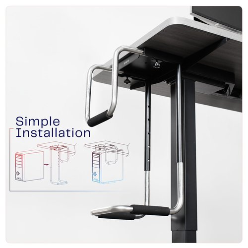 VIVO Heavy Duty Adjustable Under-Desk PC Mount, Computer CPU Holder, Supports up to 66 lbs, MOUNT-PC04A