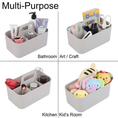Tiawudi 2 Pack Caddy Organizer with Handle, Portable Plastic Caddy, Storage Organization for Cleaning, Bath, Makeup, Art, Craft, Stationery, Classroom and Office, Tote Organizer