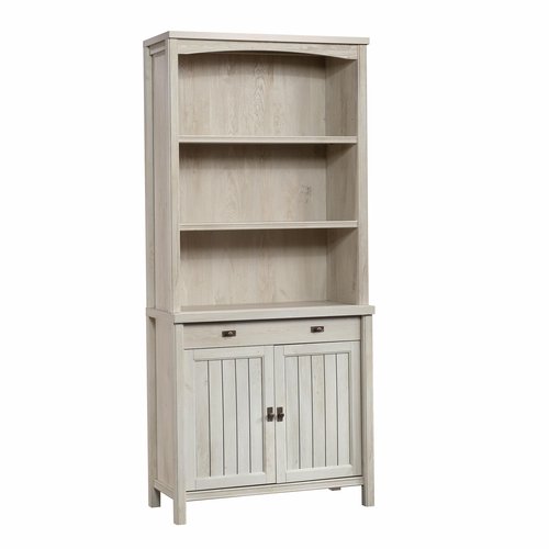 Sauder Costa Library Base and Hutch Ste, Chalked Chestnut Finish