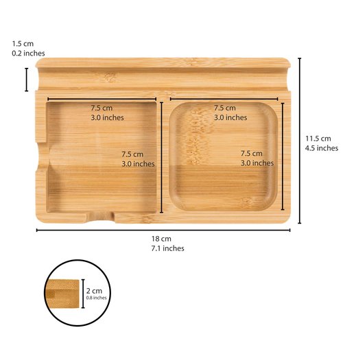 S&A WOODCRAFT Office Desk Organizer with Sticky Note Holder, Pen Slot & Phone Stand - Versatile Moso Bamboo Sticky Note Dispenser, Includes 100 3x3 Inch Pages & 4 Anti-Skid
