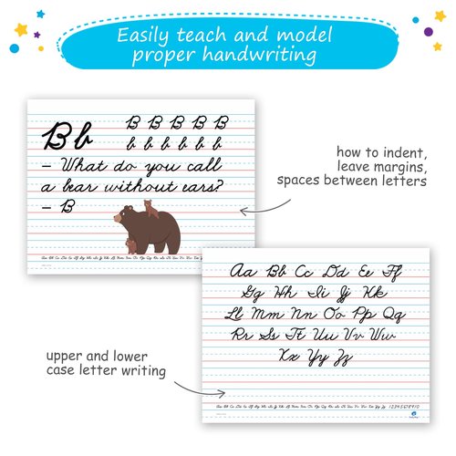 Jumbo Magnetic Handwriting Paper - Large Magnetic Lined Paper for Whiteboard, Primary Dry Erase Notebook Poster, Giant Early Writing Page, Classroom Resources for Teachers Simply Magic - 23" x 18"