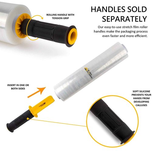 Modern Innovations 15 Inch Clear Stretch Wrap Replacement Roll (4 Refill Rolls-4000 Feet) No Handle, Shrink Wrap for Moving, Packing Supplies for Wrapping Furniture, Plastic Pallet Cling