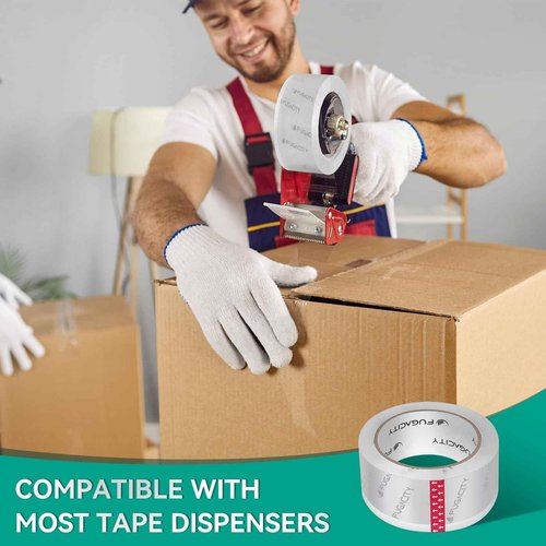 FugaCity Heavy Duty Clear Packing Tape Refills (18 Rolls), Packaging Tape for Moving Sealing, Moving Supplies Shipping Tape,2.7 Mil Thick, 2 in Wide,65 Yards Per Roll,Total 1170 Yards