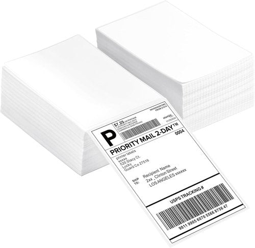 Fanfold 4" x 6" Direct Thermal Shipping Labels - 1000 Count for Efficient Printing