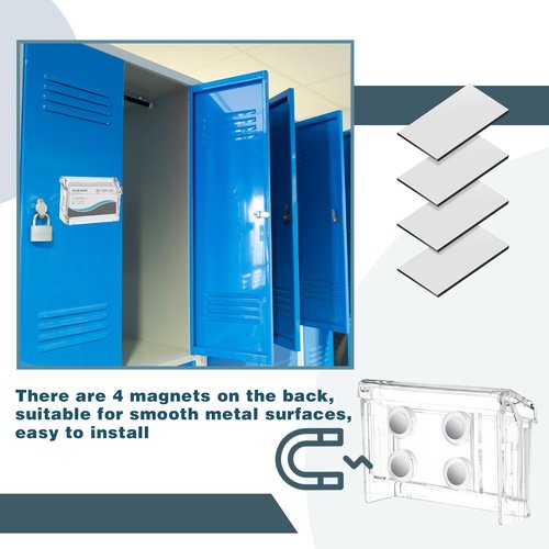 Jetec 2 Pcs Magnetic Outdoor Business Card Holder, Acrylic Vehicle Clear Business Card Holder Mount Box for Smooth Metal Surface for Office Store Trucks Wall, 4.25 x 1.46 x 2.87 Inch