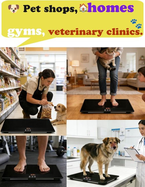 ONE-MI Dog Scales for Large Breeds - Heavy Duty 220 lbs Digital Veterinarian Scale | Precision ±0.02 lb, Black