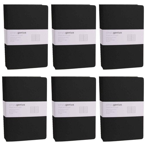 Simply Genius Journaling Notebooks - A5 (5.5 x 8.3In) 30-Pack, Black Softcover, 92 College Ruled Pages - Writing Journal for Work, Study & Professional Use