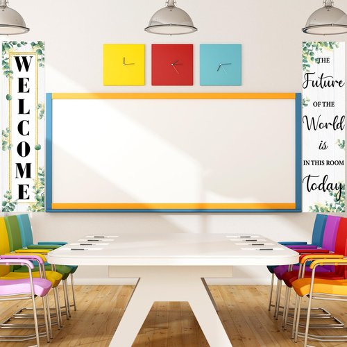 Eucalyptus Classroom Welcome Poster Decorations, Welcome Sign for Teachers, Positive Back to School Classroom Banner for Elementary Middle School Bulletin Board Posters Decor