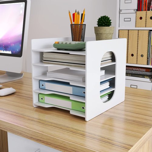 Natwind Office Desk Organizer - 5-Tier Document Storage Rack for Home Office & School