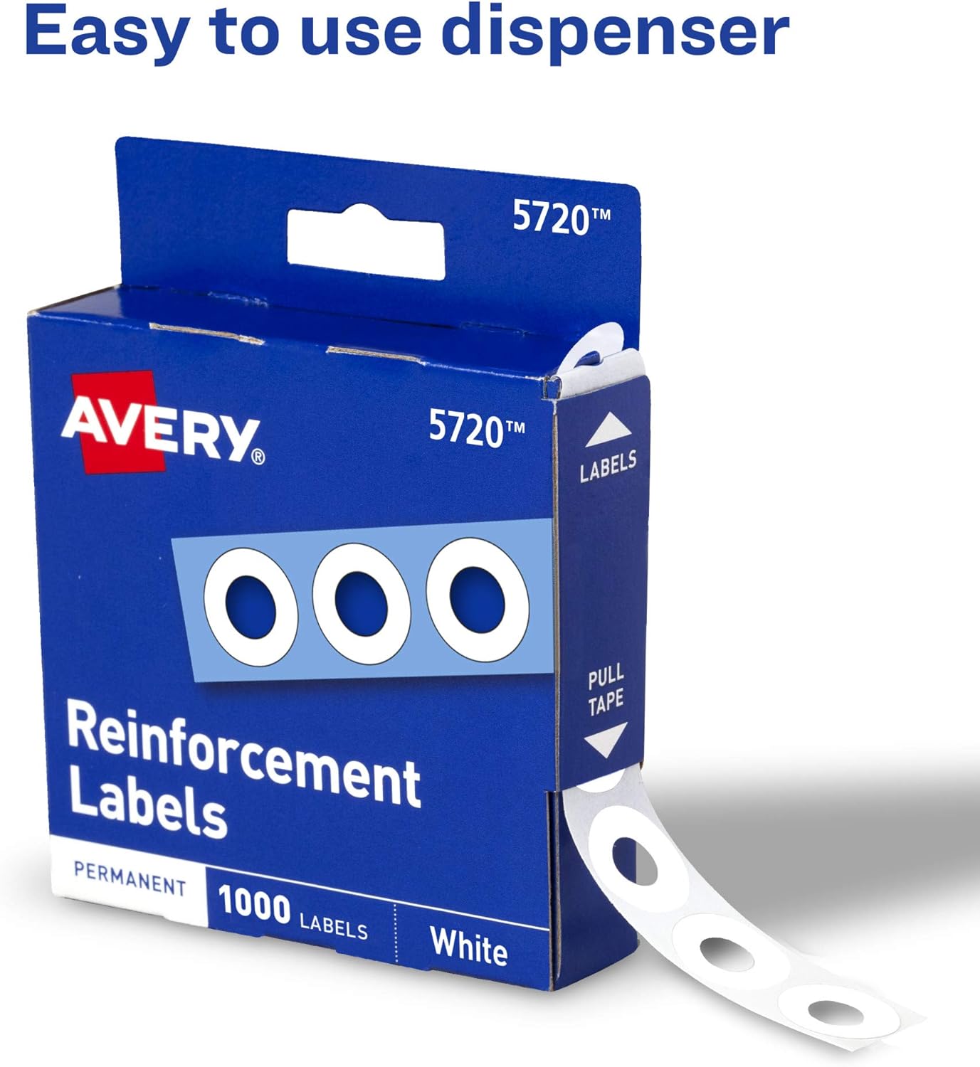 Avery Hole Reinforcement Label Stickers - White, 2,000 Total Labels for Durable Document Protection