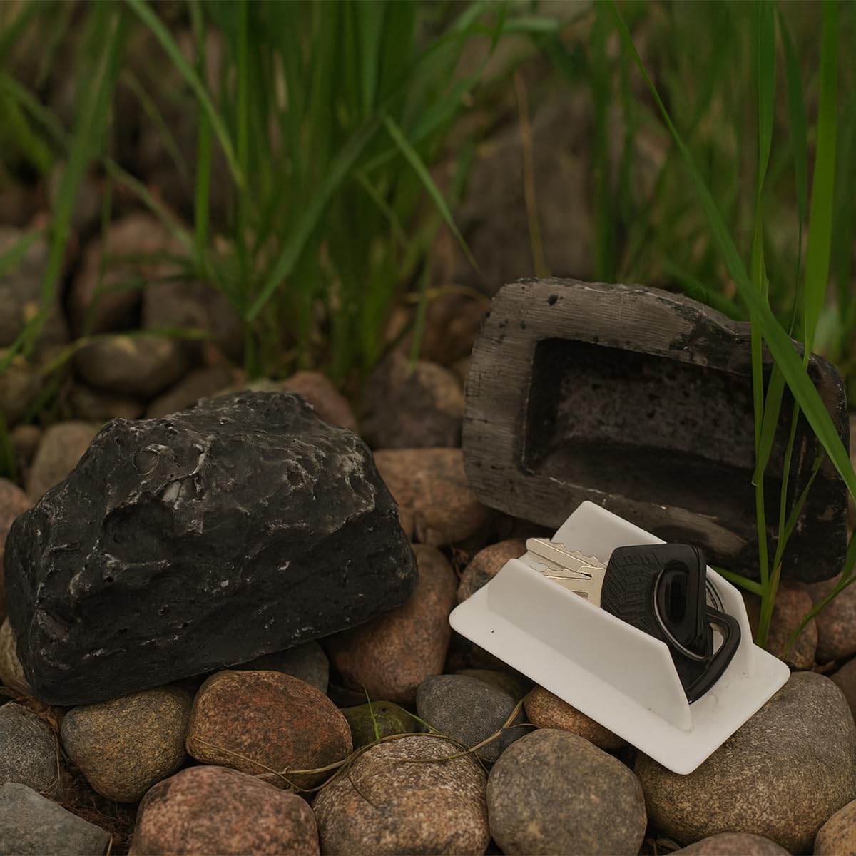 Hidden Holder Rock for Outside – Waterproof Spare Key Hider, Realistic Outdoor Key Hiding Spot, Fake Rock Safe for Garden, Yard, Driveway Security