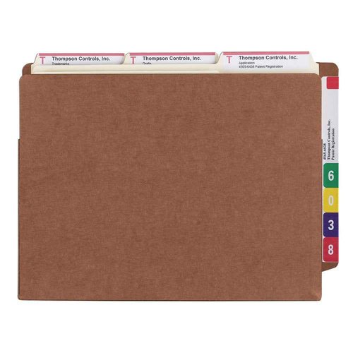 Smead End Tab TUFF® File Pocket, Reinforced Straight-Cut Tab, 7" Expansion, Tyvek® Gusset, Extra Wide Letter Size, Redrope, 5 per Box (73795)