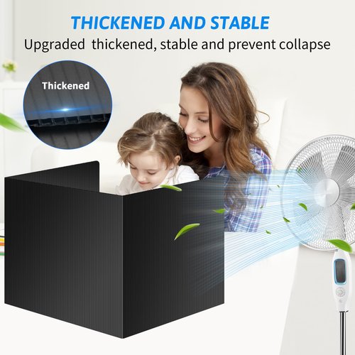 6-Pack Desk Dividers for Students, Waterproof Durable Plastic Study Carrel Dividers, Easy to Clean, Privacy Classroom Shield Folder Boards for Student Desk, Black