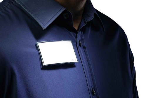 Durable Click-Fold Name Convex Badge with Combi Clip Transparent - Perfect for Events and Visitor Management - Pack of 25