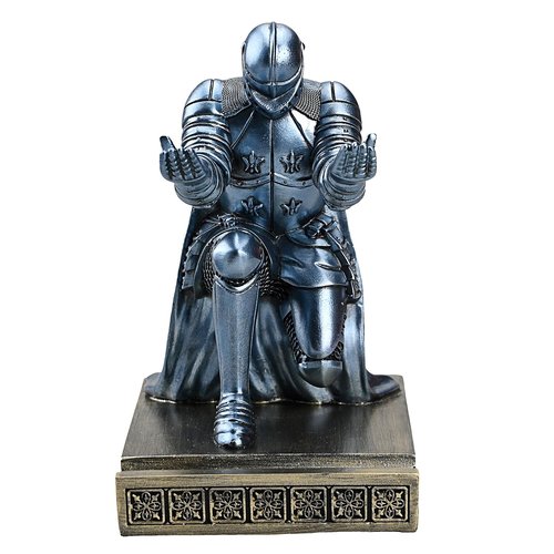 CYXStar Windbreaker Soldier Knight Pen Holder Personalized Desk Accessory, Mobile Phone & Gaming Controller Holder, Device Stand Gift for Medieval Enthusiasts (Blue)