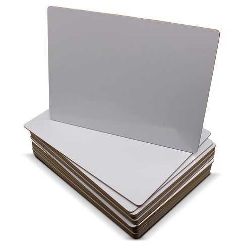 Flipside Products 9" x 12" Two-Sided Dry Erase White Boards, Classroom Pack, Double Sided Lapboard for Class, Reusable for Group Participation - 24 Pack