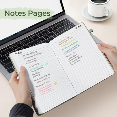 SUNEE 2025-2026 Weekly & Monthly Hardcover Planner 5.5" x 8.3" - 12 Month (July 2025 - June 2026), Small Academic Year Calendar Planner, Pocket, Notes, 100 GSM Paper, Sage Green