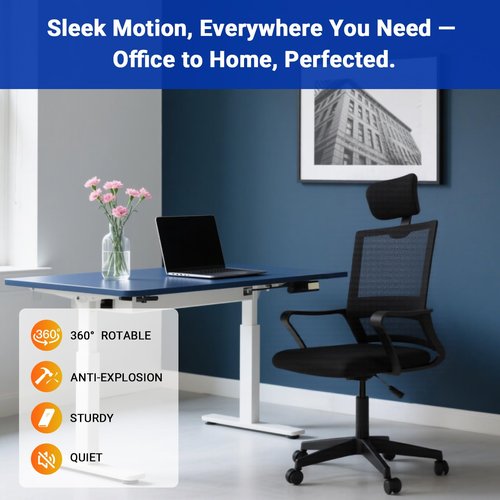 2.4" Office Chair Cylinder Replacement - Heavy Duty 1000lbs Class 4 Hydraulic Lift with Silent 360° Rotation, Universal Fit for Sinking Desk/Gaming Chairs