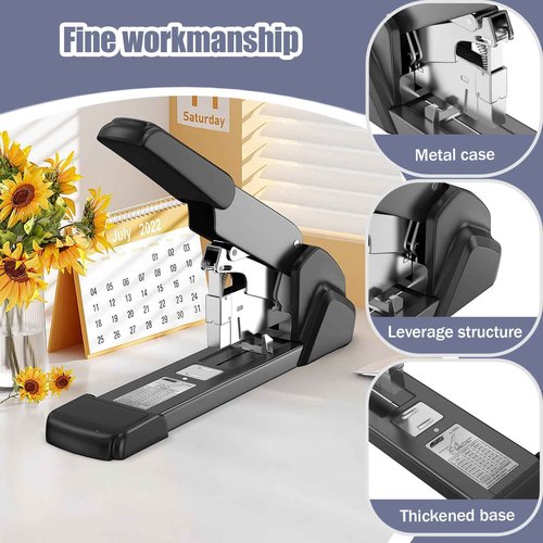 ZFYOUNG Labor-Saving Heavy Duty Stapler,240 Sheets High Capacity, Large Office Staplers,Large Industrial Stapler,3000 Staples Included,Easy to Bind.