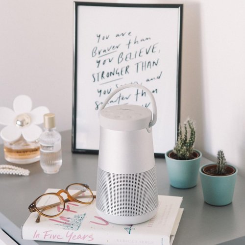 Bose SoundLink Revolve+ (Series II) Bluetooth Speaker, Portable Speaker with Microphone, Wireless and Water Resistant with 360 Degree Sound, Long Lasting Battery and Handle, Silver