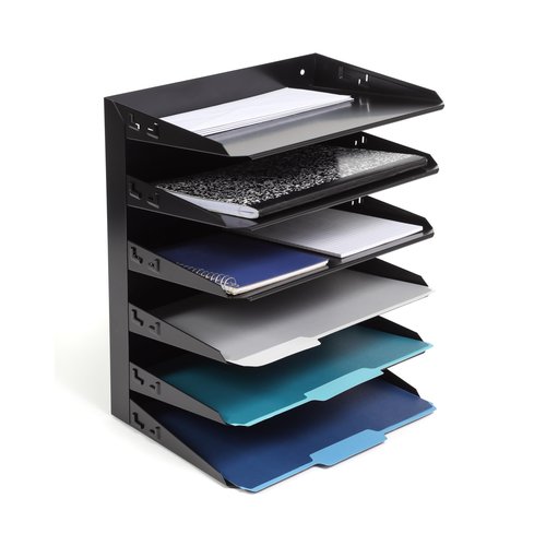 Huron 6-Compartment Steel File Organizer, Black (HASZ0157)