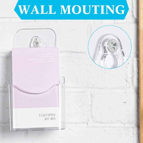 Youyole 30 Pieces Wide Acrylic Brochure Holders Plastic Flyer Display Stands Clear Literature Wall Mount Booklet Holder Brochure Rack Tabletop for Vendors Magazine Pamphlet Booklets Menu