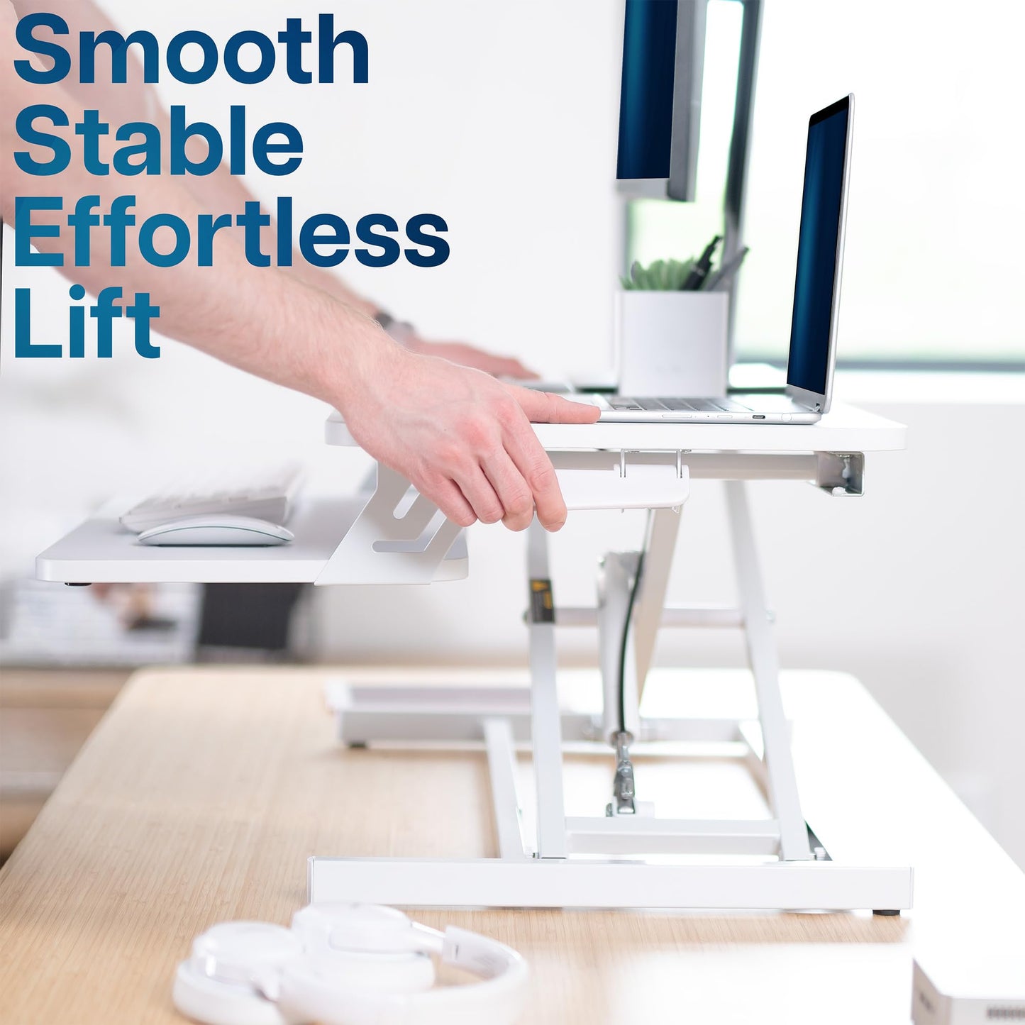 VIVO White 32 inch Stand Up Desk Riser, DESK-V000SW