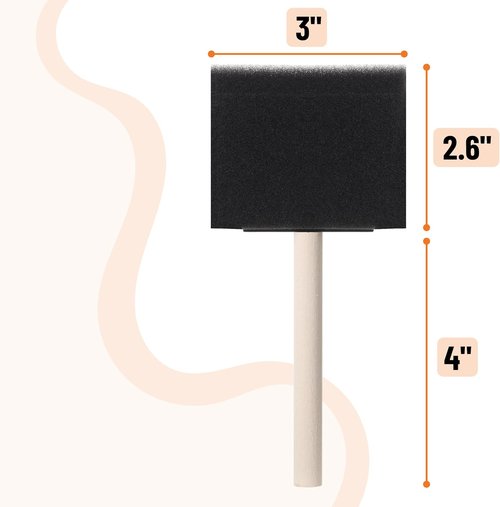 Bates Foam Paint Brushes - 3-Inch, 24 Pack for Effortless Painting, Staining & Mod Podge Projects