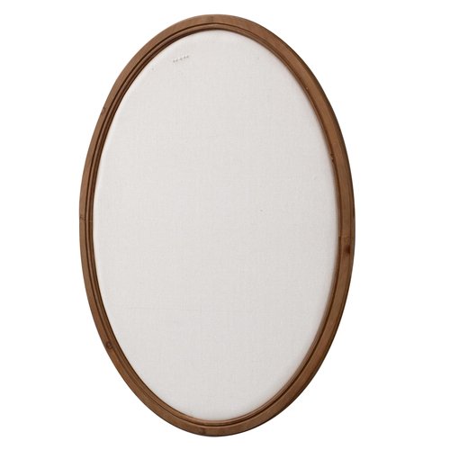 SOFE Large Oval Bulletin Board, Farmhouse Fabric Pin Boards for Walls, 33'' x 24'' Wall Mounted Decorative Vision Message Board for Office Home and School with Pins, Brown