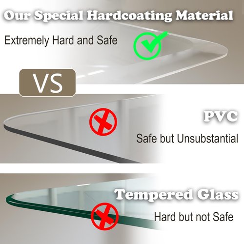 MESAILUP Beveled Edge Office Chair Mat for Carpet or Hardwood Floor 36" x 48" Clear Chair Mats for a Smooth Glide and Easy Roll On/Off, Heavy Duty and Non-Slip Pad Floor Ultimate Desk Chair Mat