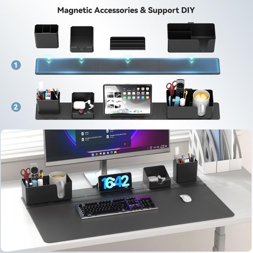 KDD Desk Pad Set - 5-in-1 Large Mouse Mat with Phone Stand, Cup Holder & Storage Box | Office & Home Accessories