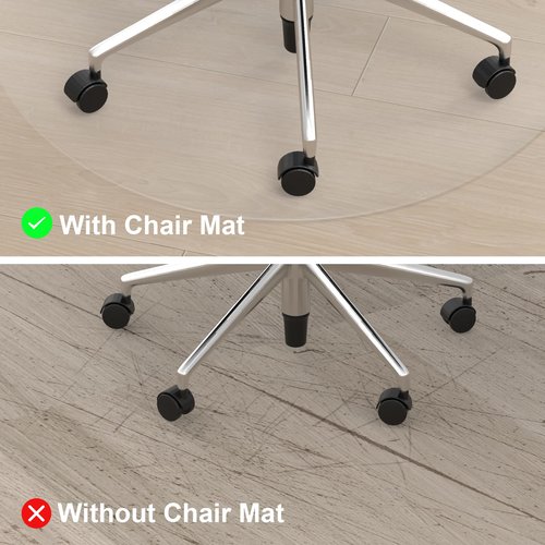 Desk Chair Mat for Hard Floor,36" x 36" Desk Mat Comfortable and Non-Skid Office Chair Mat Protect Your Floors from Damage, Easy Glide Rolling Plastic Floor Mat for Work,Home