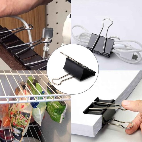 Extra Large Binder Clips 2.4 Inch (60 Pack), Large Binder Clips Big Paper Clips Clamps for Office and Home Supplies, Black