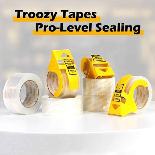 TROOZY Clear Heavy Duty Packing Tape Rifills for Packing Shipping Moving and Storage, 1.85 mil Thick, 1.88 in x 60 yd, 36 Rolls, Total 2160 yd