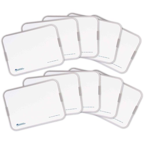Learning Resources 9x12 Inch Dry Erase Boards, Classroom Whiteboard for Students, Double Sided, Set of 10, Ages 3+