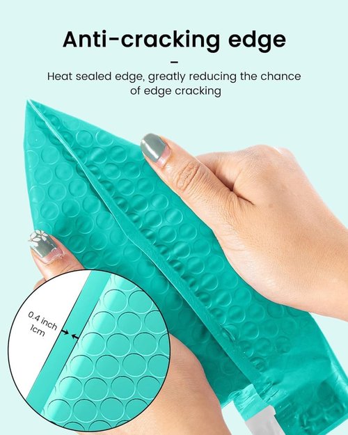 GSSSUSA Bubble Mailers - 4x8 Inch Padded Envelopes | Self-Seal Shipping Bags for Jewelry & Small Business - Teal, 50 Pack