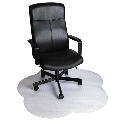 DESKU Flower Power Desk Chair Mat – Heavy-Duty PVC Mats for Carpet Floor Protection, Clear, 48 x 49 Inches, Made in The USA