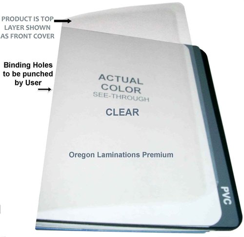 Clear Plastic Report Binding Covers 8-3/4 x 11-1/4 inch x 10 mil (222mm x 286mm x 250 microns) [pk of 100] unpunched Letter Plus Size Sheets with 2 Rounded Corners on one 11.25” Edge