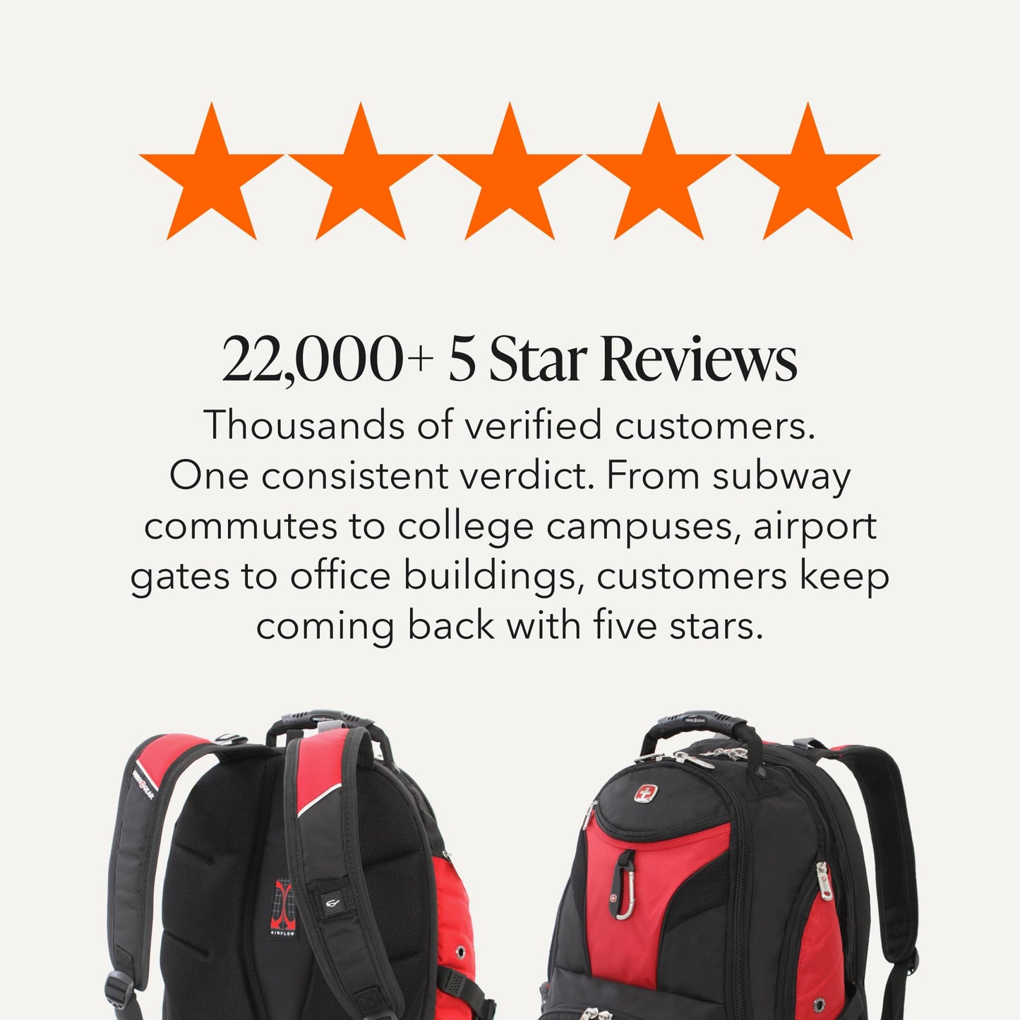 SwissGear 1900 Scansmart TSA 17-Inch Laptop Backpack, Black/Red