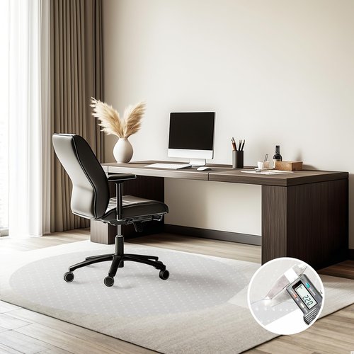 Heavy Duty Office Chair Mat for Carpet 36"x36" PVC Material Chair Mat for Carpeted Floor Slip Resistant Carpet Protector for Home Office Easy Glide Desk Floor Mat for Office Chair on Carpets(Clear)