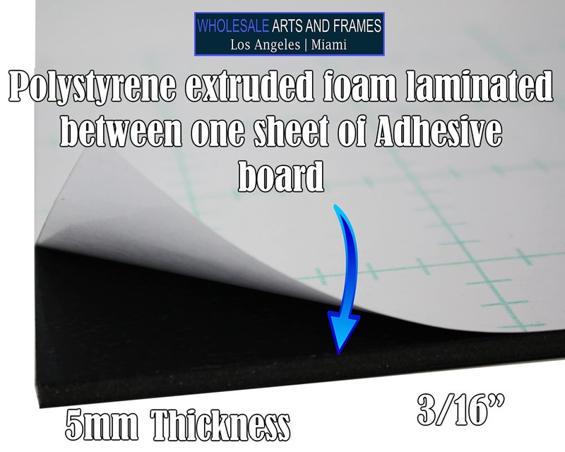 Self Adhesive Foam Board 14x18 10PK Black Self Stick Mounting Board. Foam Core with Adhesive 14x18 Foamboard. Poster Board with Sticky Side, Self Adhesive Foamcore 14x 18.Acid Free, 3/16 Thick