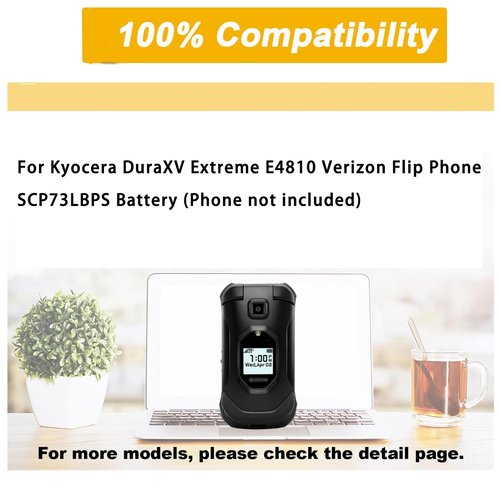 SONXIAVIVO SCP-73LBPS Battery Compatible with Kyocera DuraXV Extreme: for Kyocera Flip Phone Replacement E4810 DuraXE Epic E4830 Verizon Flip SCP73LBPS High Capacity