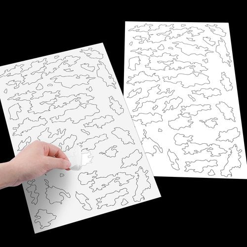 Marspark 4 Pcs Adhesive Sticker Camouflage Adhesive Spray Paint Sticky Gun Rifle Camo Stencils Camo Stickers for Paint Spray (4 CPS,Novel)