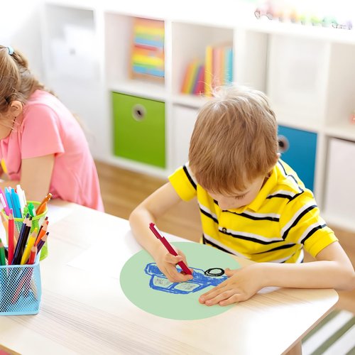 12PCS Pastel Dry Erase Table Dots 11 Inch Circles Spots Decals Colorful Removable Marker Stickers with Plastic Scraper for School Classroom Wall Whiteboard Teachers Students Supplies