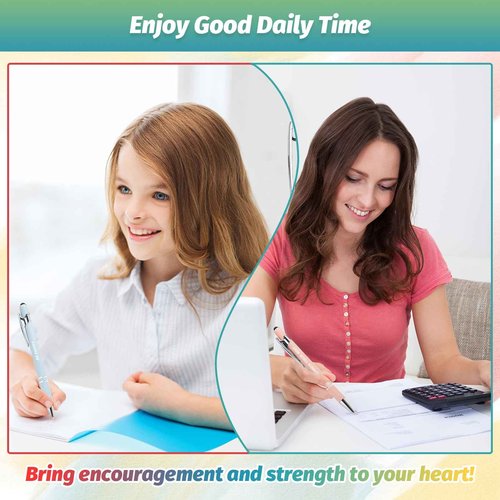 200 Pcs Inspirational Pens Kit with Stylus Tip & Sayings – 100 Motivational Pen + 100 Individual Bags – Uplifting Quote & Positive Ideas – For Teachers, Office,School,Meetings,Team Events(Foggy Hues)