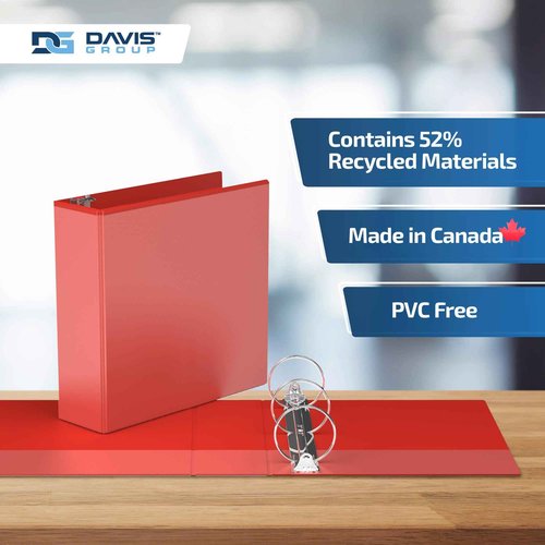 Easyview Premium 3-Ring Binders with Clear-View Covers and Round Rings, Binders for School or Office, 3 Inch, Pack of 6, Red